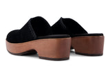 Toms Women Addison Clog Black Suede/Decostitch