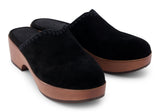 Toms Women Addison Clog Black Suede/Decostitch