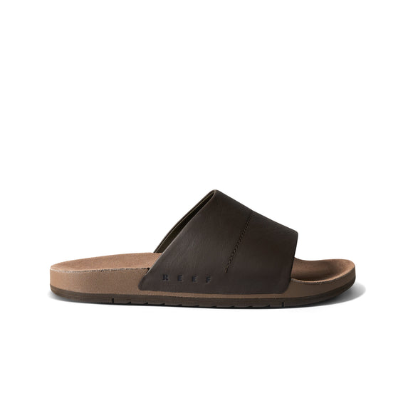 Reef Mens Sandals Ojai Slide Brown Leather