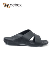 Aetrex Mens Lynco Slides Flip Black