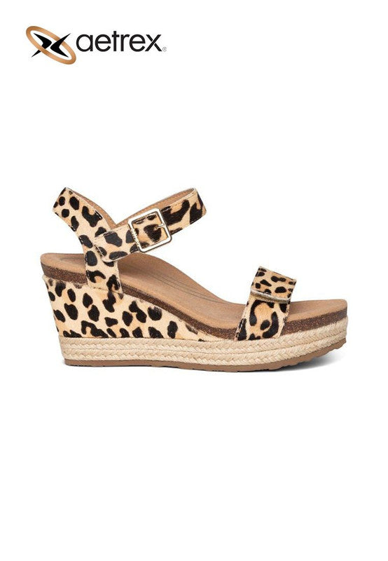 Aetrex Women Syndey Sandal Leopard